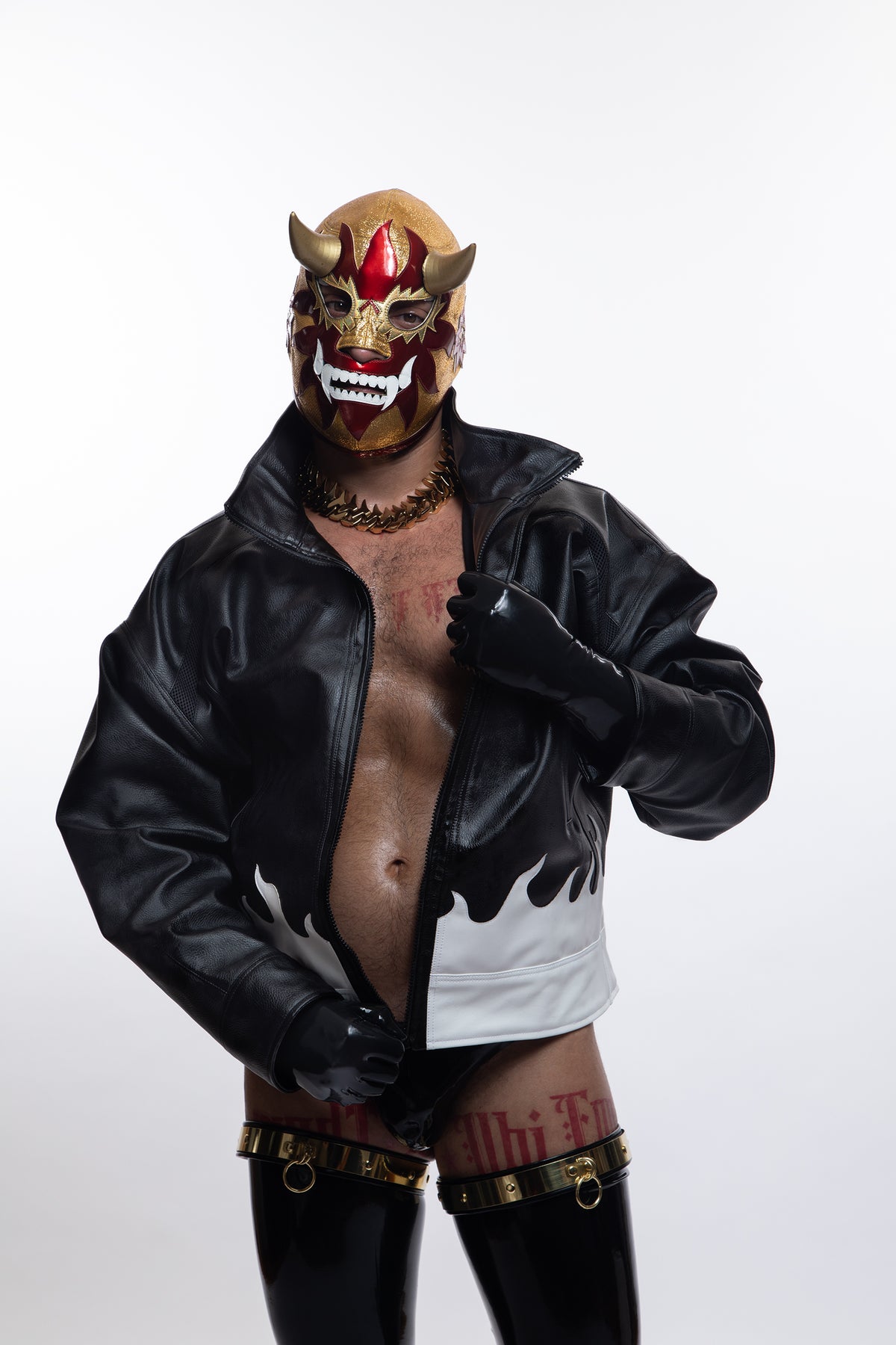 Flame Bomber Jacket Black