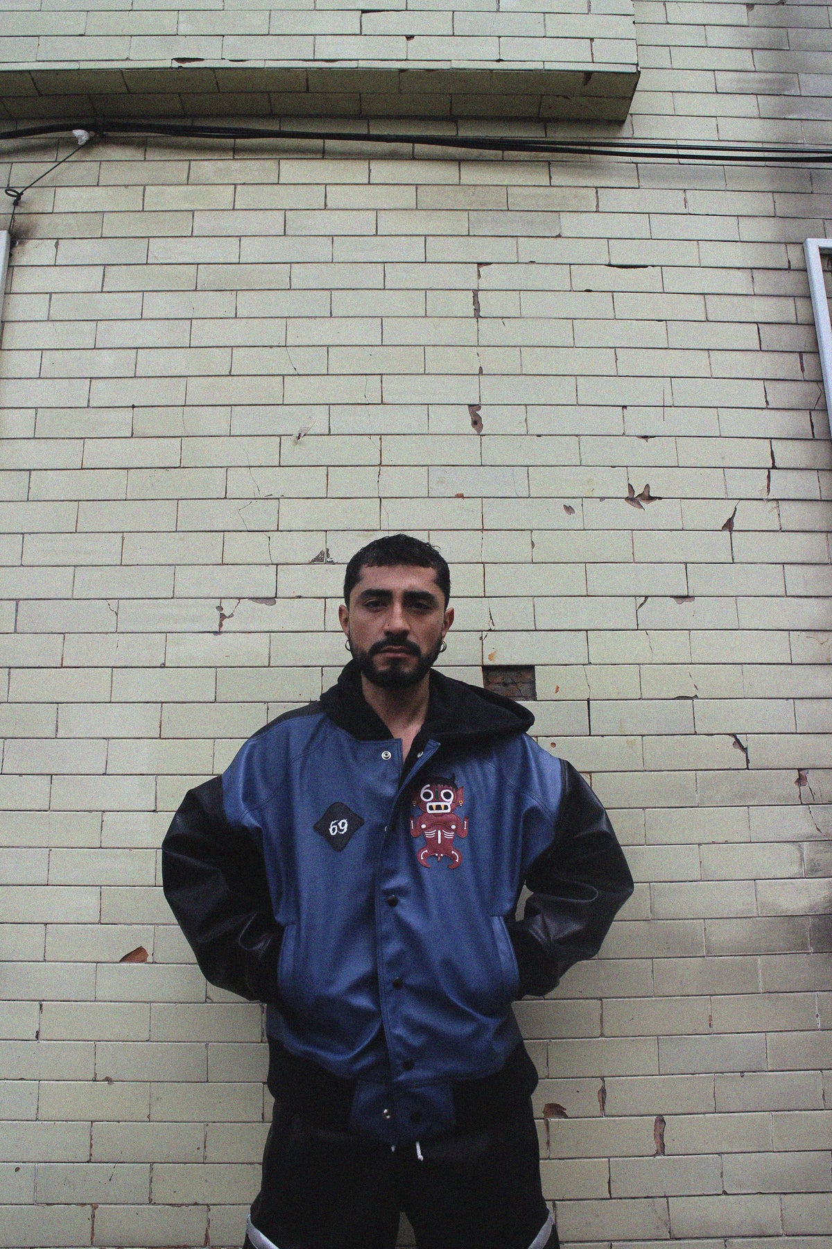 Chrome Bomber Jacket - Blue