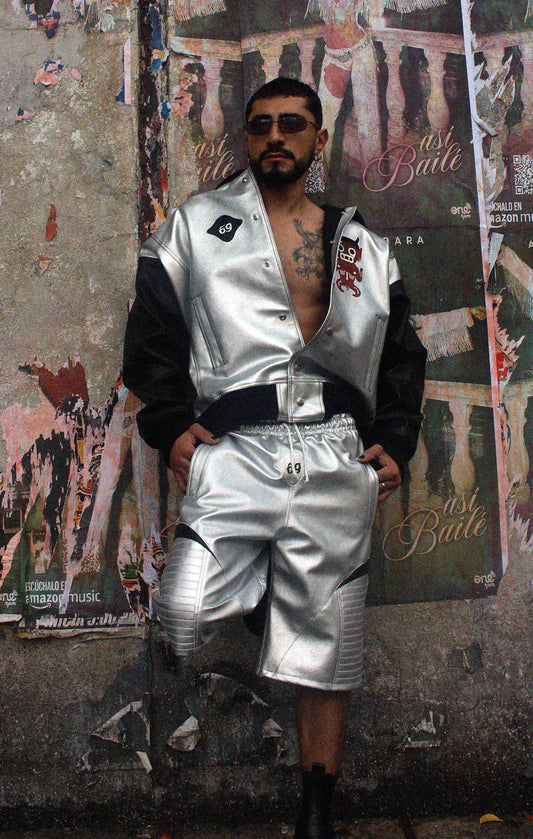 Chrome Bomber Jacket - Silver